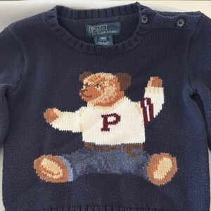 Polo by Ralph Lauren Navy Sweater with Bear Design